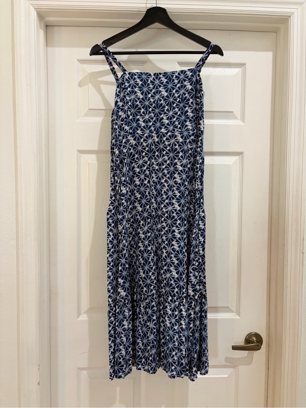 GAP Blue & White Printed Midi Sundress Size Summer Dress | Resort Coastal Boho